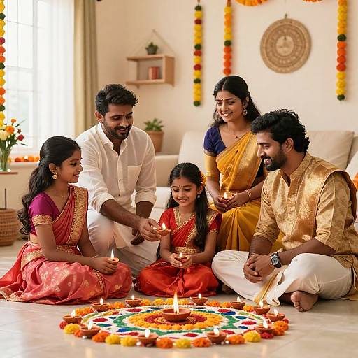 Modern Tamil Family Diwali Celebration