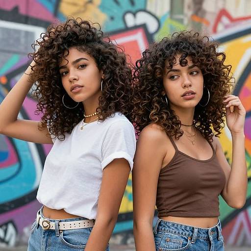 Vibrant Urban Style with Curly Hair