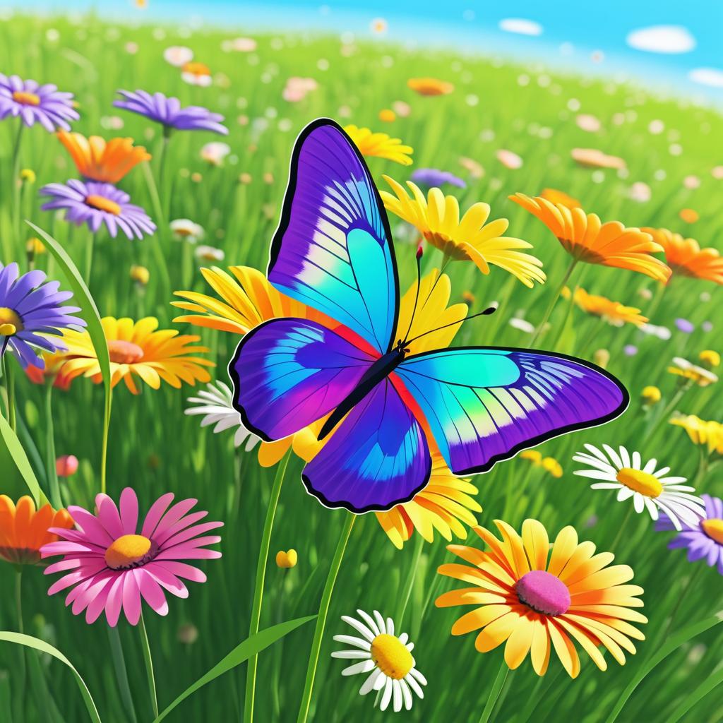 Vibrant Butterfly in a Sunny Meadow