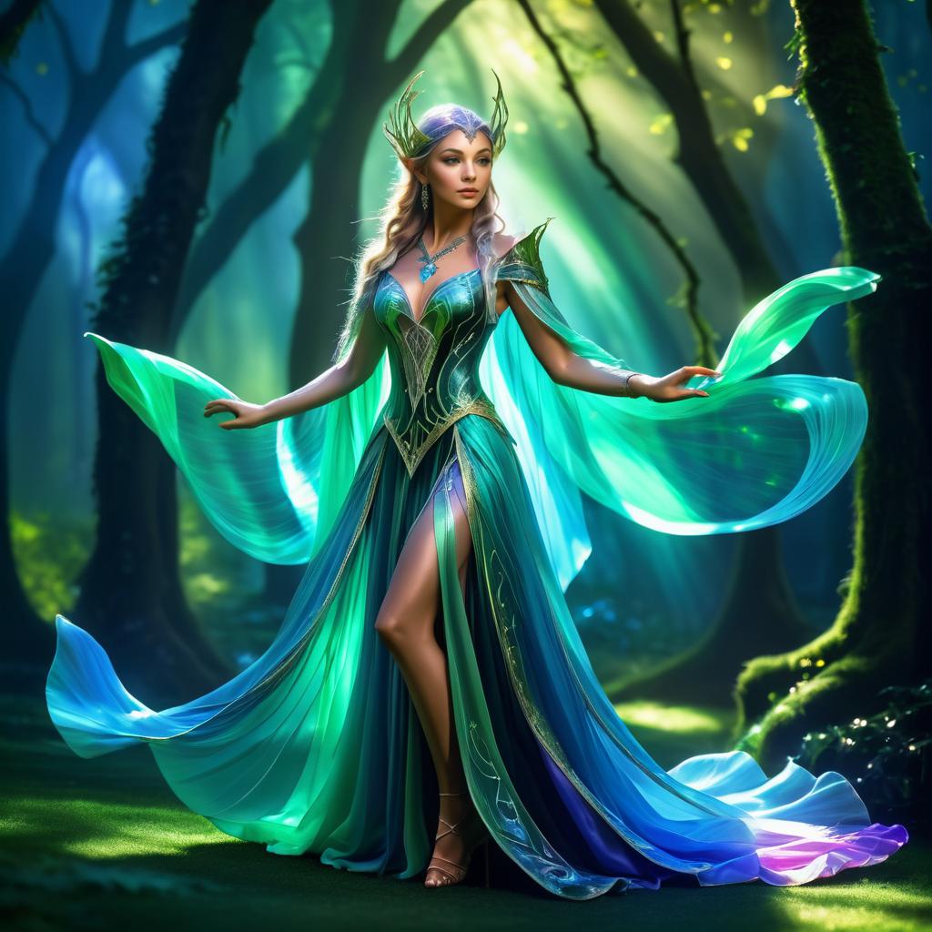 Enchanting Elf Sorceress in Glade