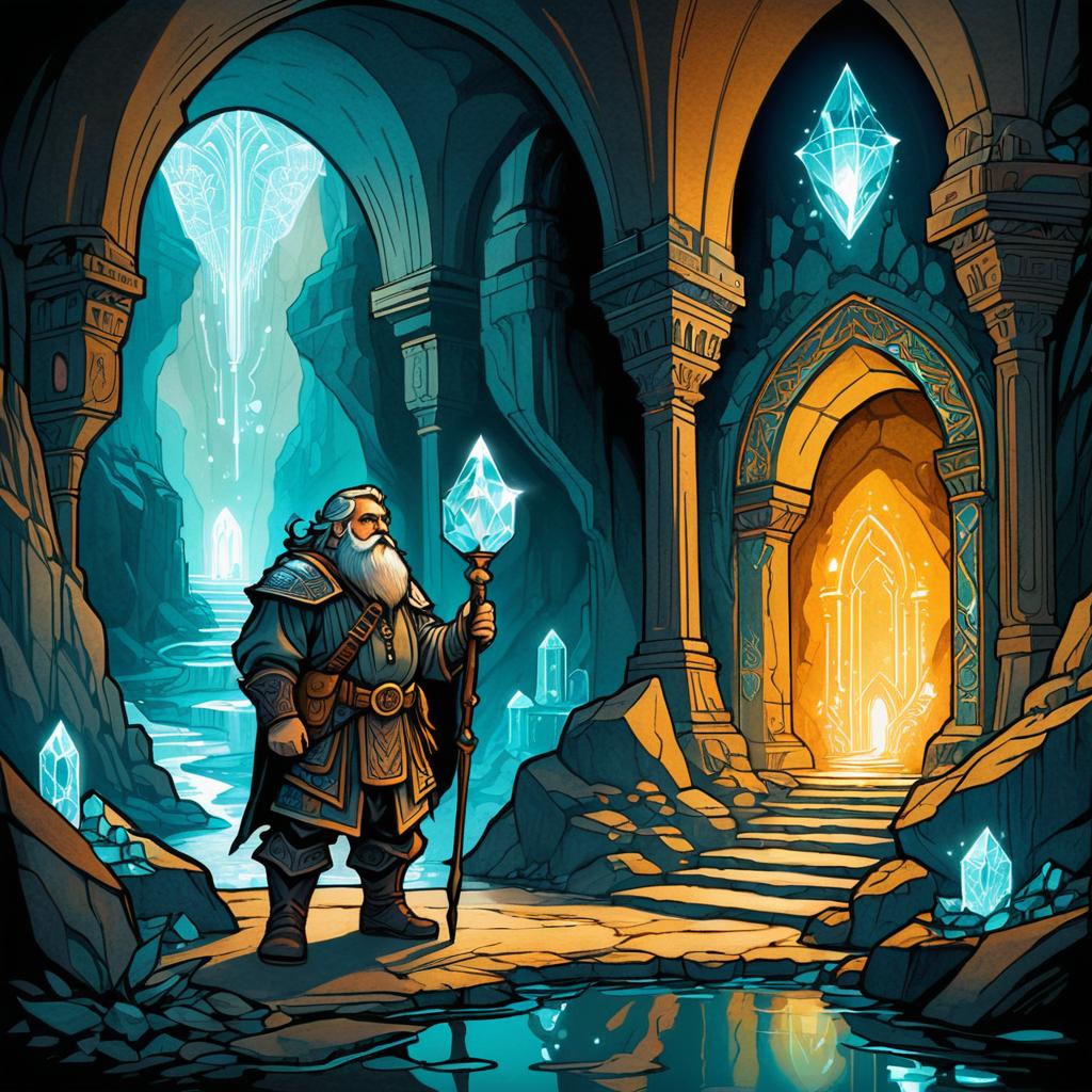 Dwarven Architect in Enchanted Cavern