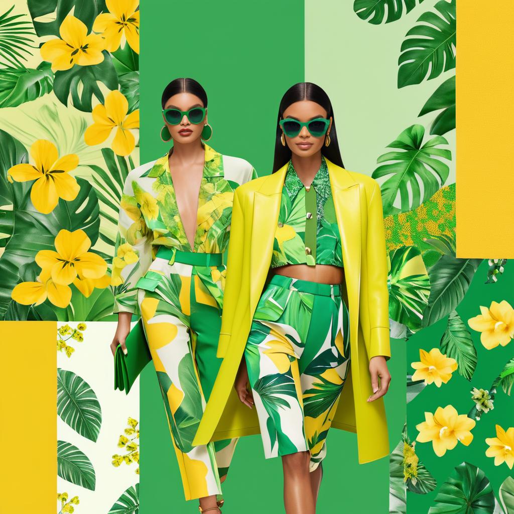 Vibrant Spring Fashion Moodboard Collage