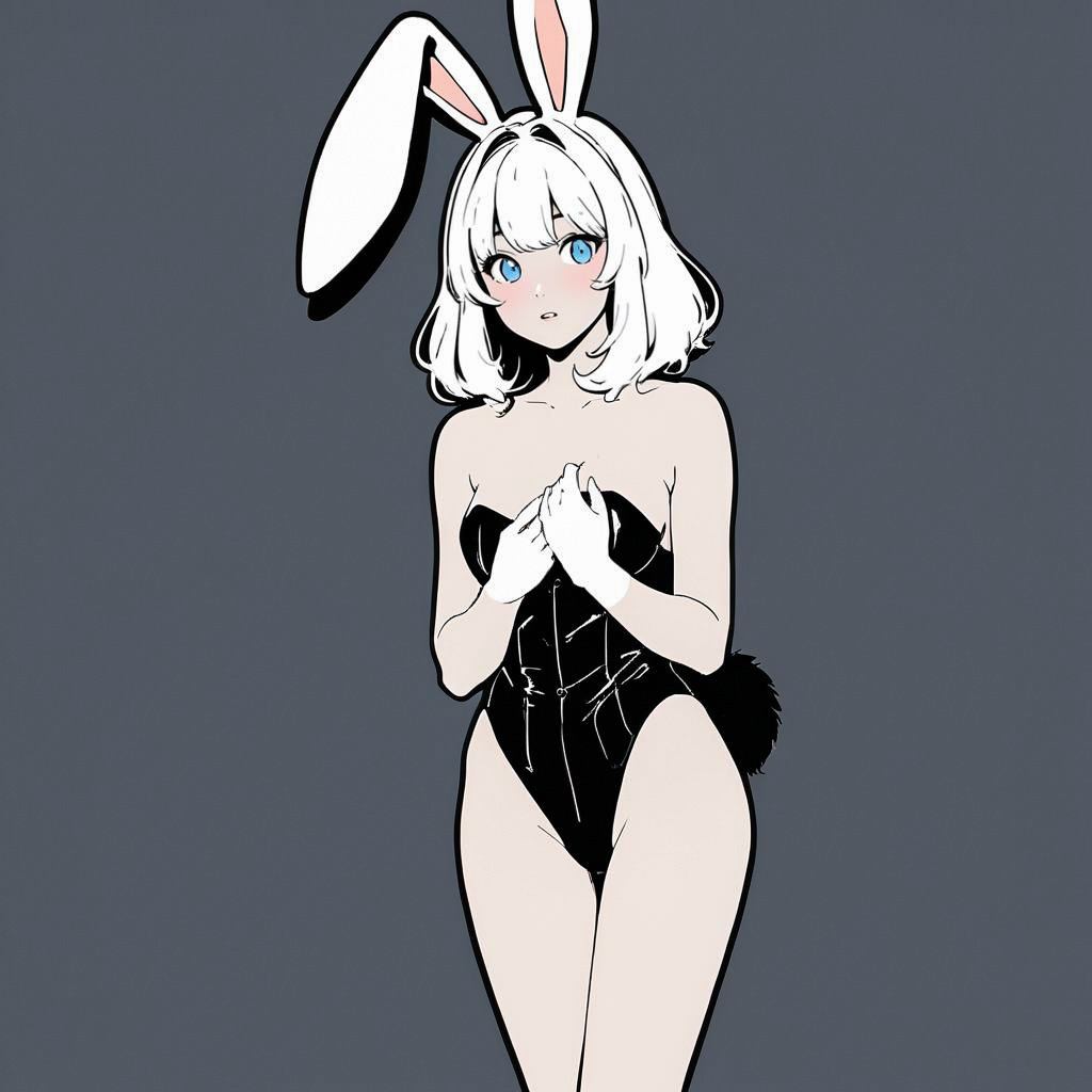 Embarrassed Teen in Bunny Girl Outfit