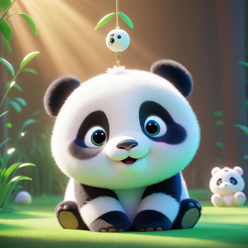 Whimsical 3D Baby Panda Illustration