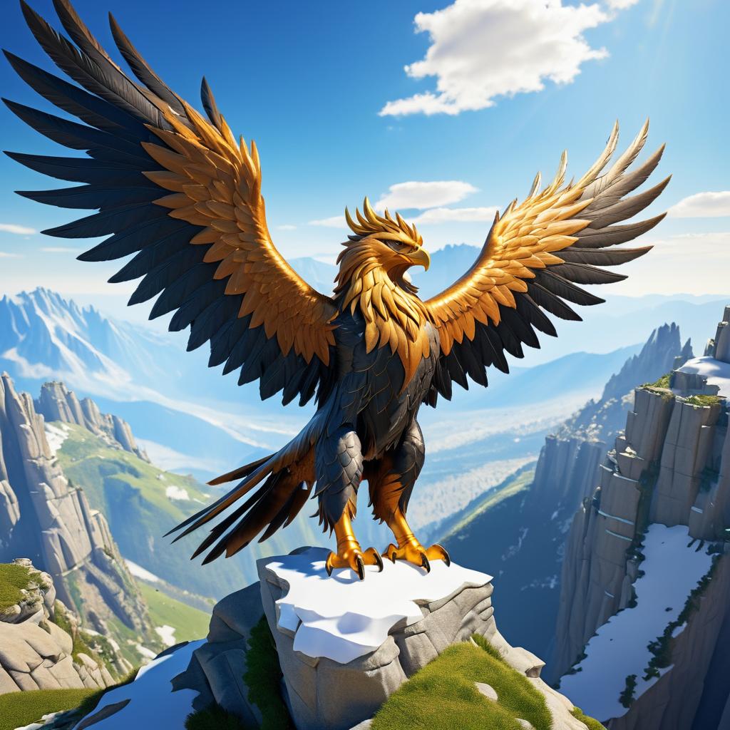 Majestic Griffin on Mountain Peak