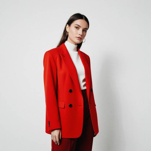 Confident Woman in Red Blazer