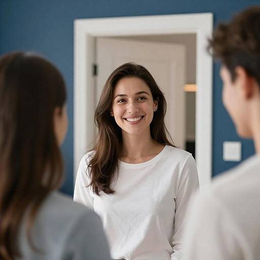 Warm Encounter by the Blue Wall