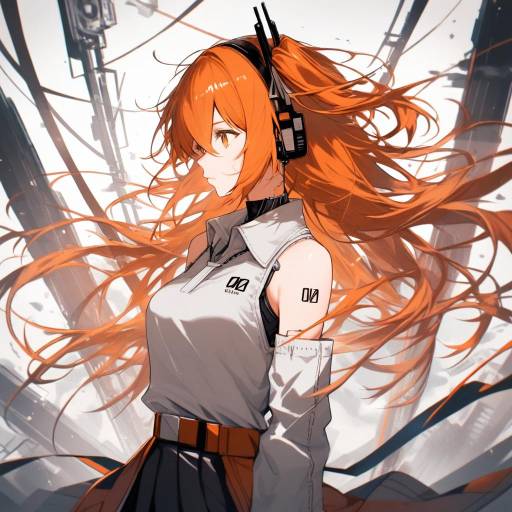Pensive Android Cowboy with Orange Hair