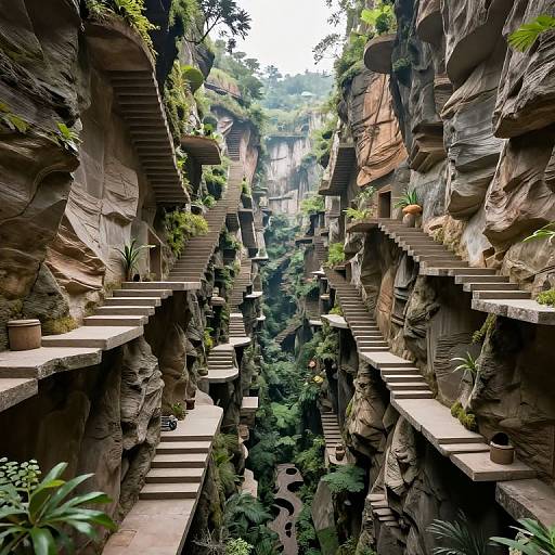 Era-Leaping Floating Staircases Canyon