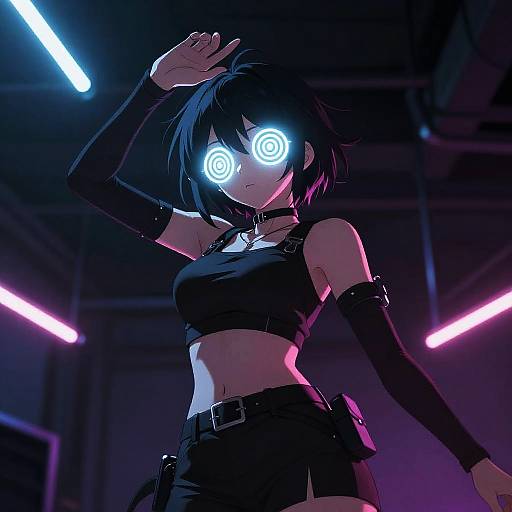 Hypnotic Anime Girl Neon Session