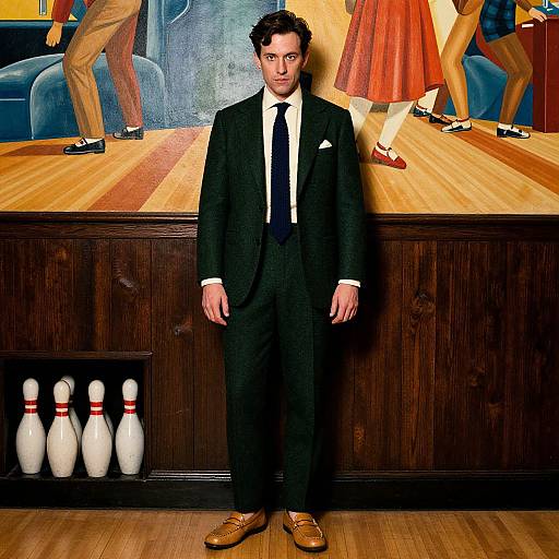 Vintage Bowling Alley Style Portrait