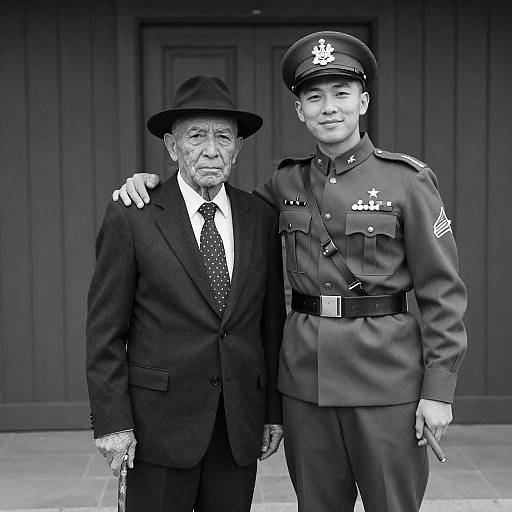 Portrait of Two Generations in Monochrome