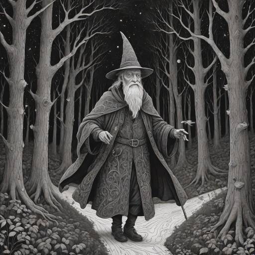 Enchanted Twilight Wizard in Ink Enchanted Twilight Wizard in Ink