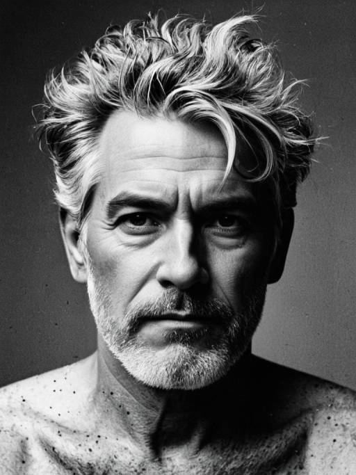 Striking Black-and-White Portrait of Man