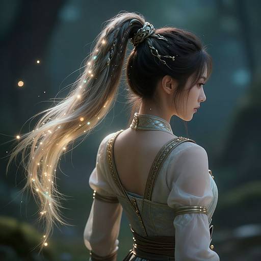 Mystical Braided Ponytail Fantasy Art