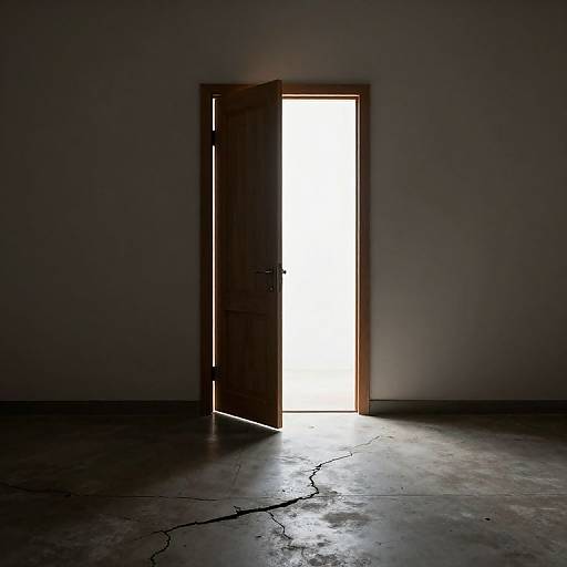 Ethereal Doorway Through Cracked Floor