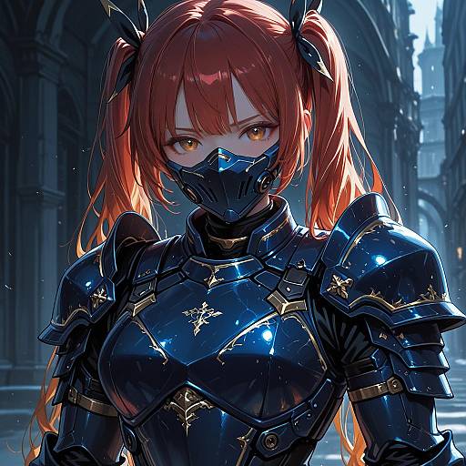 Powerful Boy in Blue Armor Suit