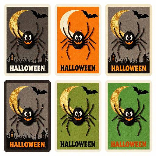 Retro Halloween Trading Card Characters