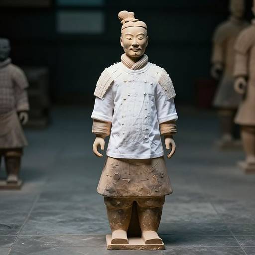 Terracotta Warriors Girl in White T-shirt