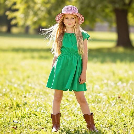 Confident Girl in Sunny Meadow