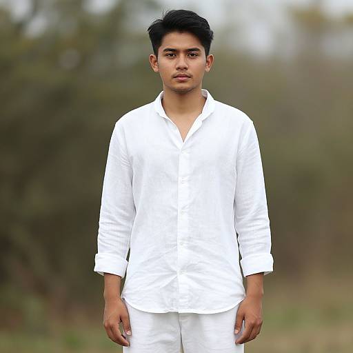 Realistic Casual Linen Outfit Man