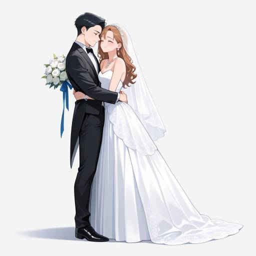 Joyful Wedding Couple in Traditional Attire Joyful Wedding Couple in Traditional Attire