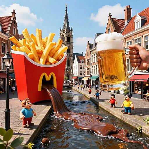 Surreal Belgian Stereotypes in Whimsical Style