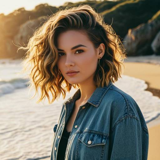 Fashionable Wavy Hair Undercut at the Beach
