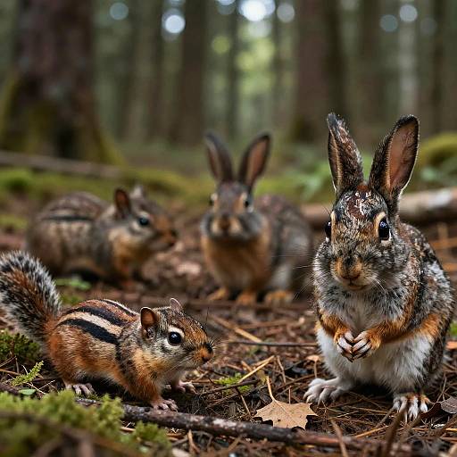 Camouflaged Mammals in Temperate Forest