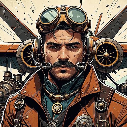 Steampunk Aviator Ace Portrait