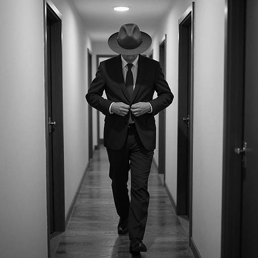 Mysterious Man in Hallway Photograph