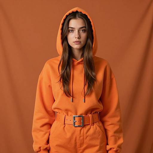 Photorealistic Portrait of Woman in Orange