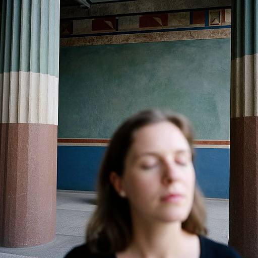 Blurred Woman in Pompeii Courtyard