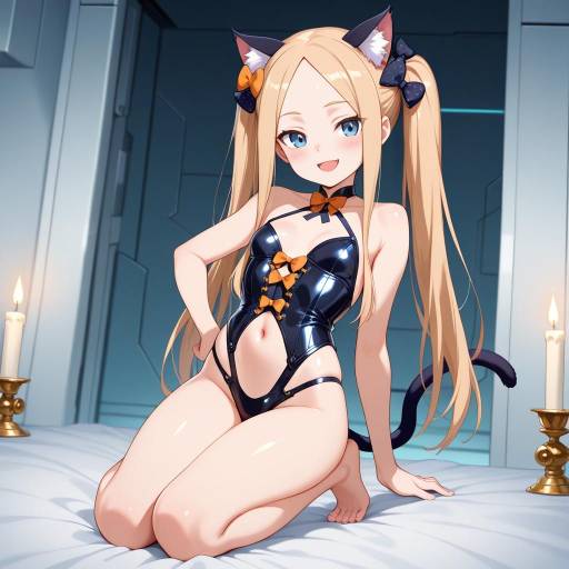 Futuristic Lab Girl with Cat Ears