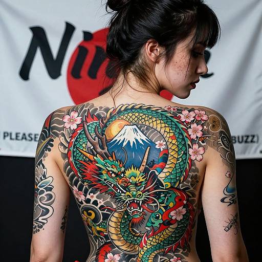 Hyper-Realistic Japanese Dragon Tattoo Art