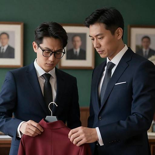 Serious Men in Dark Suits Photograph