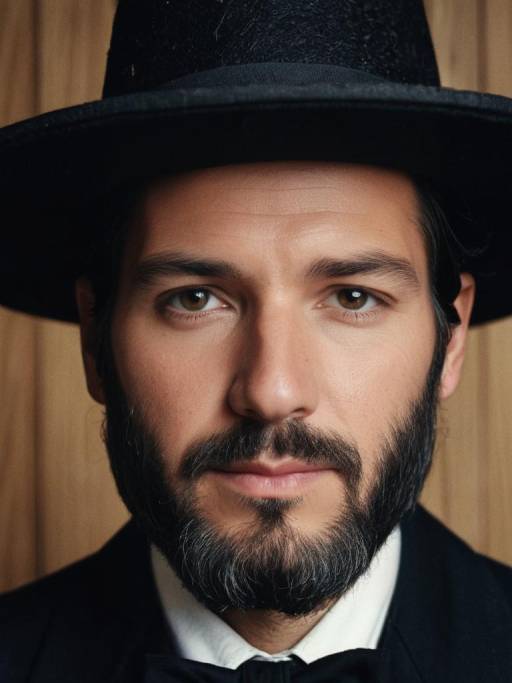 Man in Amish Costume Close-Up
