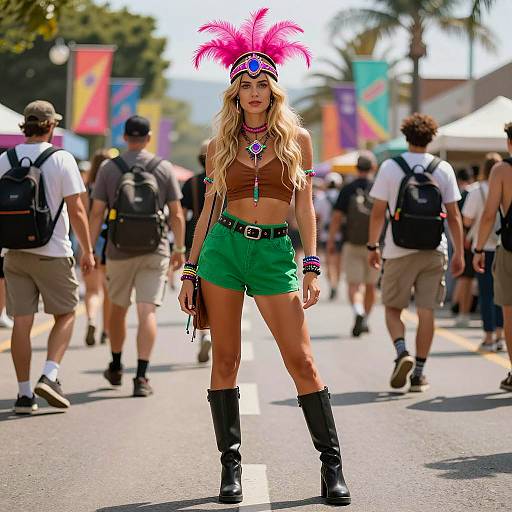 Vibrant Festival Fashion in Natural Light