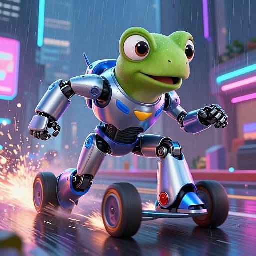 Judy Hops Racing in Neon City