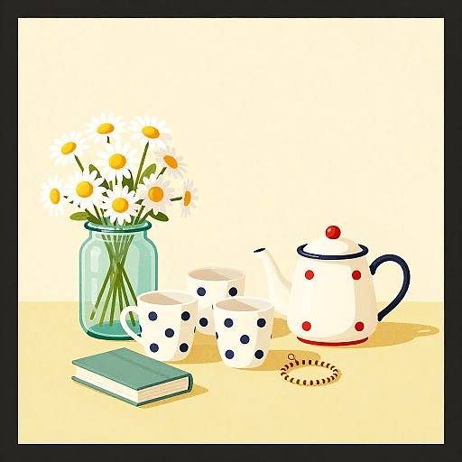 Cozy Decorative Still Life Illustration