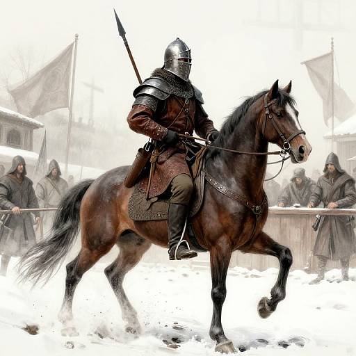 Medieval Border Reivers Courtroom Sketch