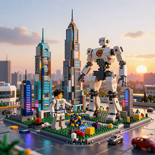 AI Legos Craft Futuristic Cityscape