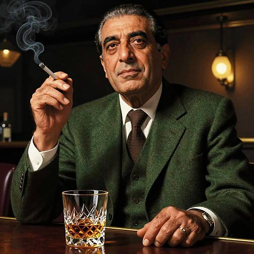 Distinguished Middle-Eastern Man in Pub
