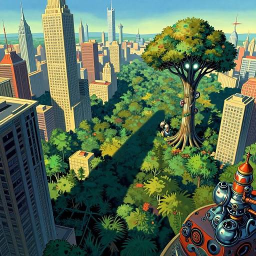 Surreal Bug's-Eye Sci-Fi Cityscape