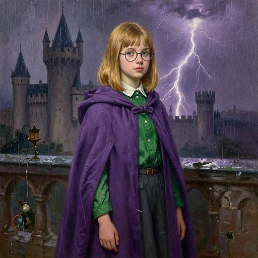 Dutch Oil Painting of Girl in Cloak
