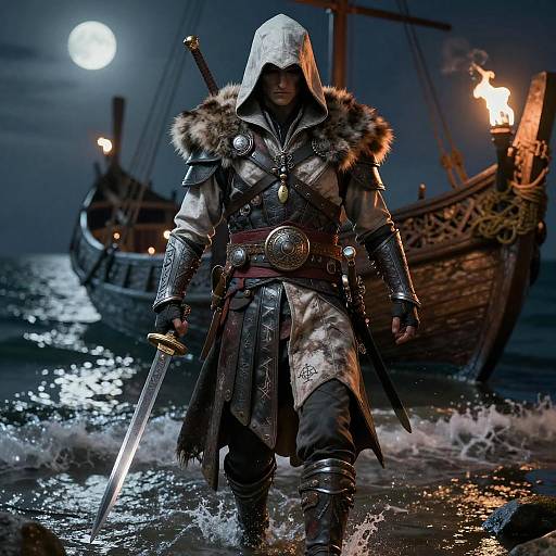 Moonlit Hooded Assassin by Longship