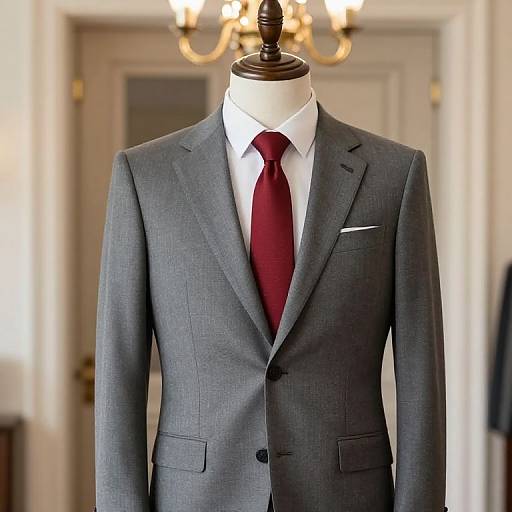 Mannequin in Grey Suit with Chandelier