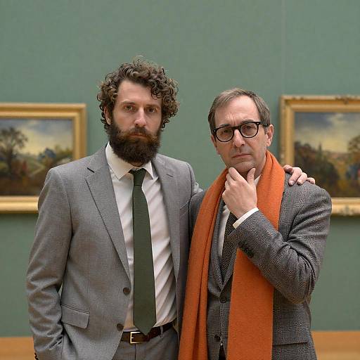 Serious Portrait of Two Gallery Friends