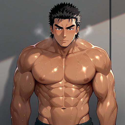 Illustration of Akihiro altland, gundam in the style of Yetworldview kaze