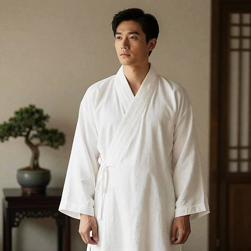 Man in White Linen Robe